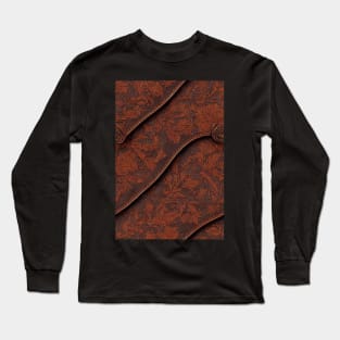 Dark Brown Ornamental Leather Stripes, natural and ecological leather print #39 Long Sleeve T-Shirt